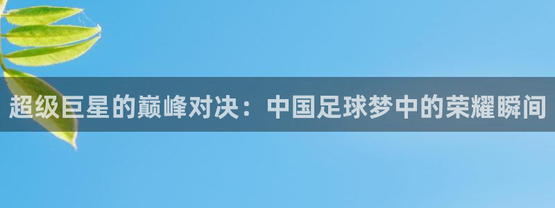 超级巨星的巅峰对决：中国足球梦中的荣耀瞬间